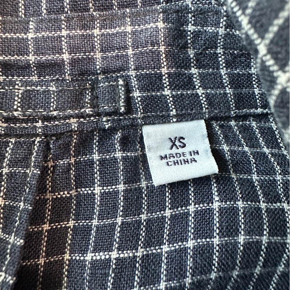 Ines De La Fressange 100% Linen Blazer Size XS Navy and white checkered - Picture 6 of 10